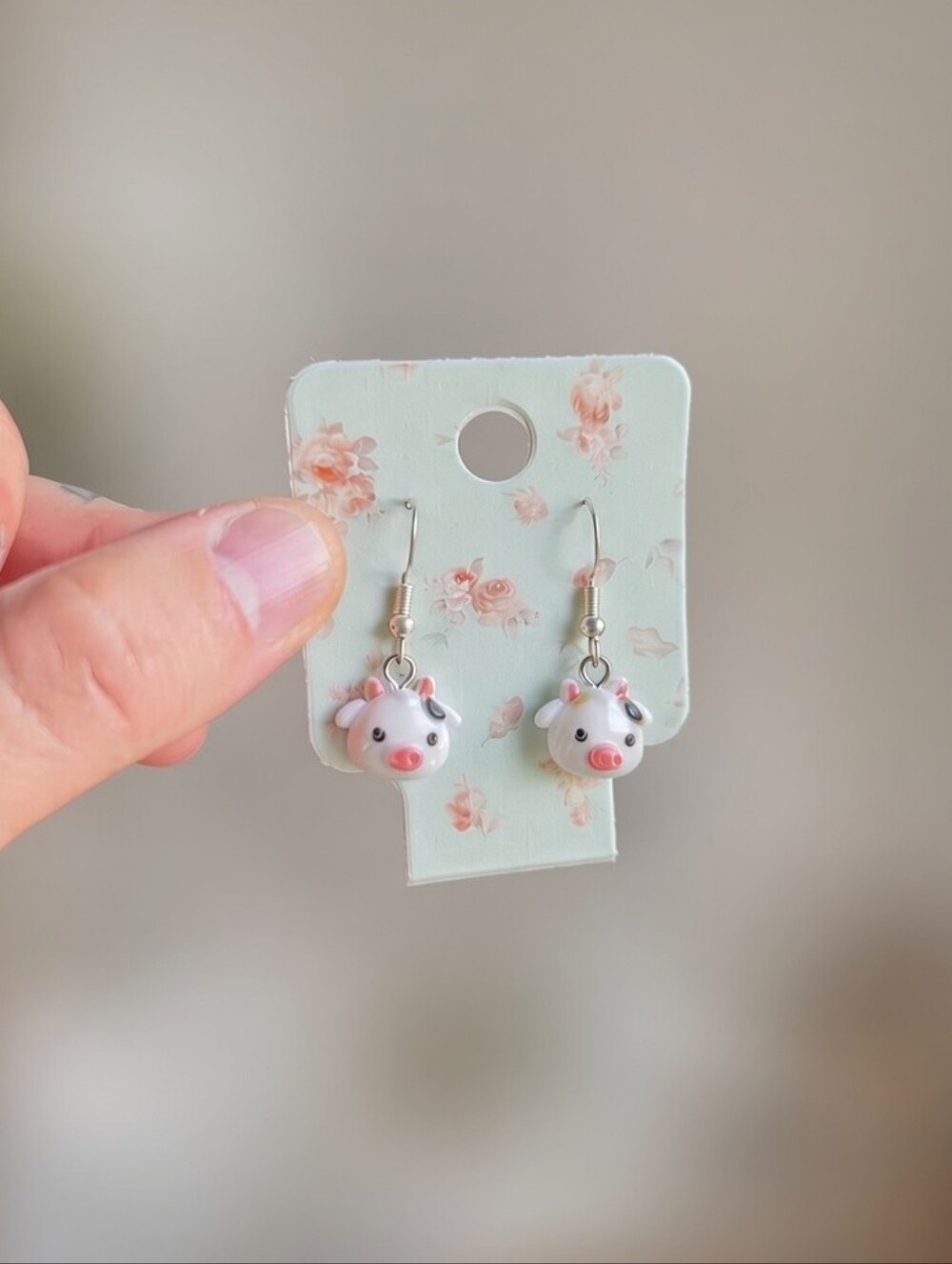 Cute Cow Hanging Earrings